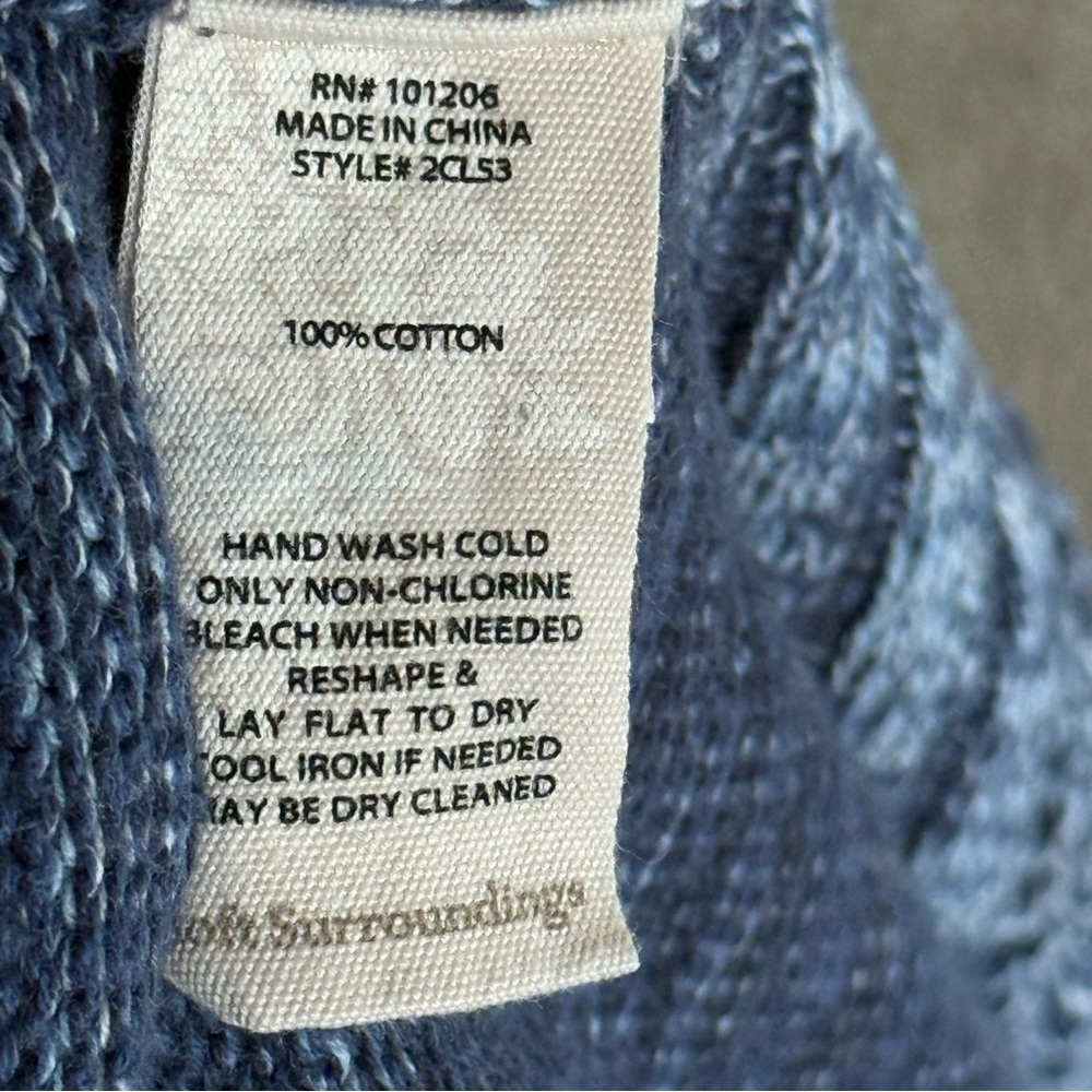 Soft Surroundings Patchwork Blues Open Cardigan S… - image 6